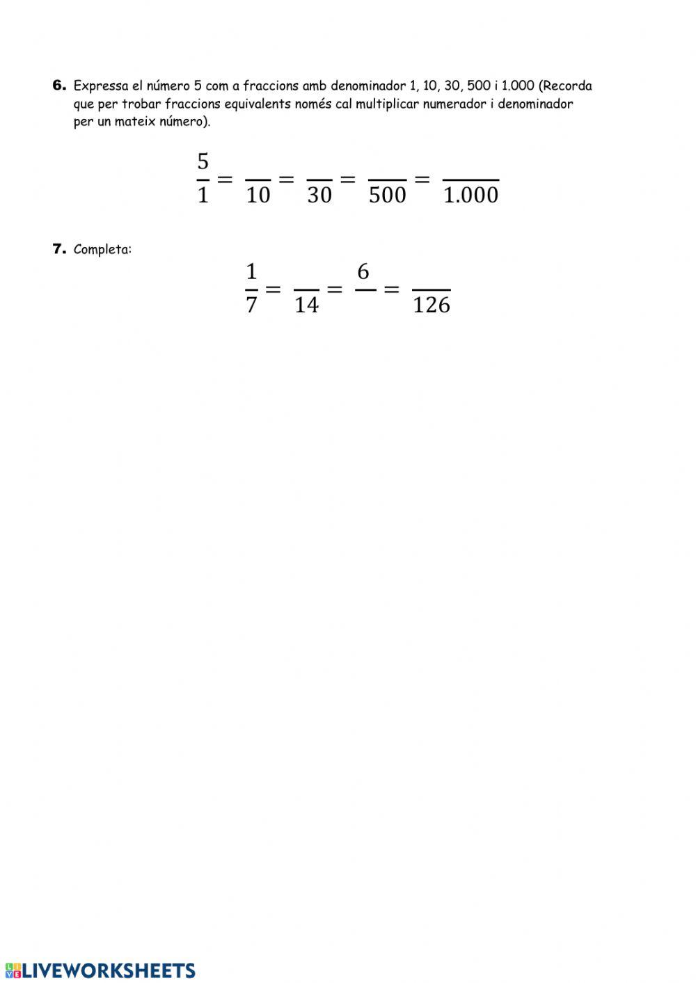 Les fraccions a la cuina.