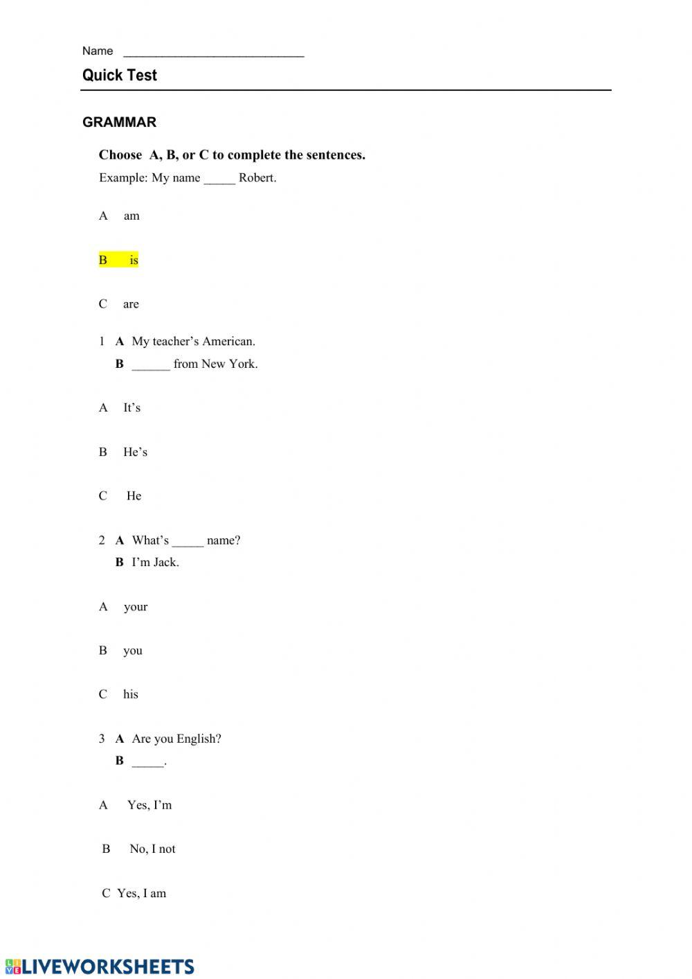 English File Elementary. Units 1 and 2