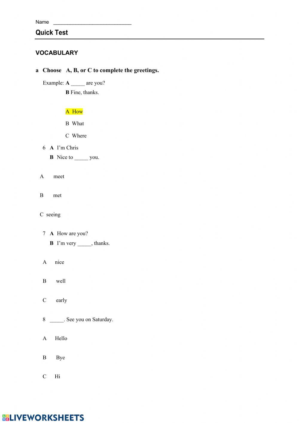 English File Elementary. Units 1 and 2