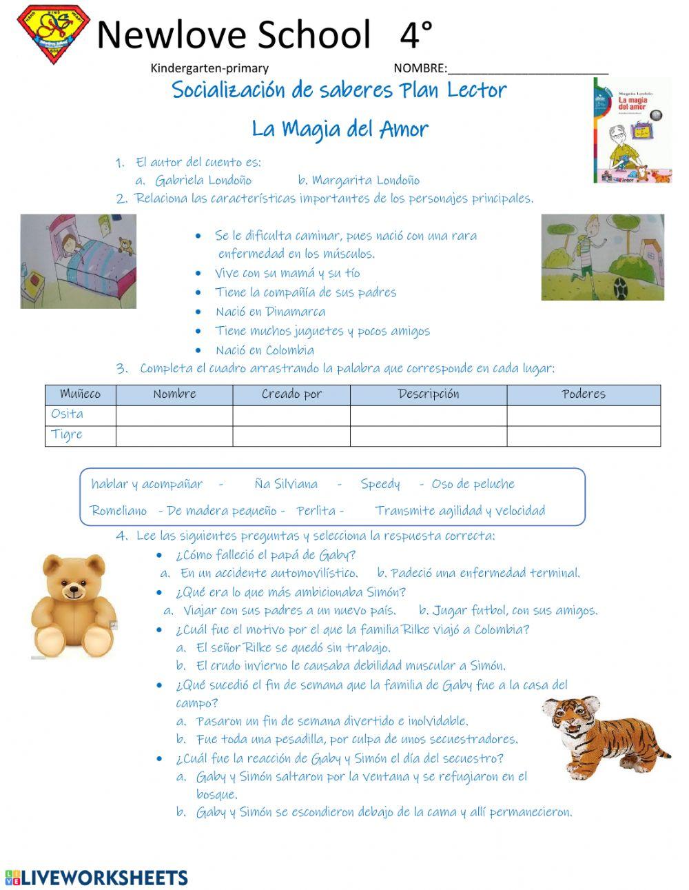 Socialización de Saberes-Plan Lector-4°-Newlove