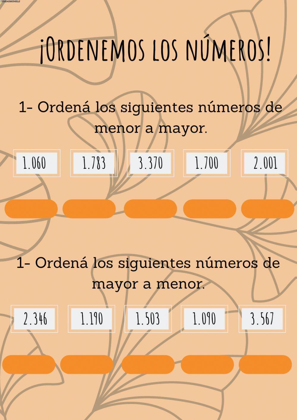 ¡Ordenamos los números!