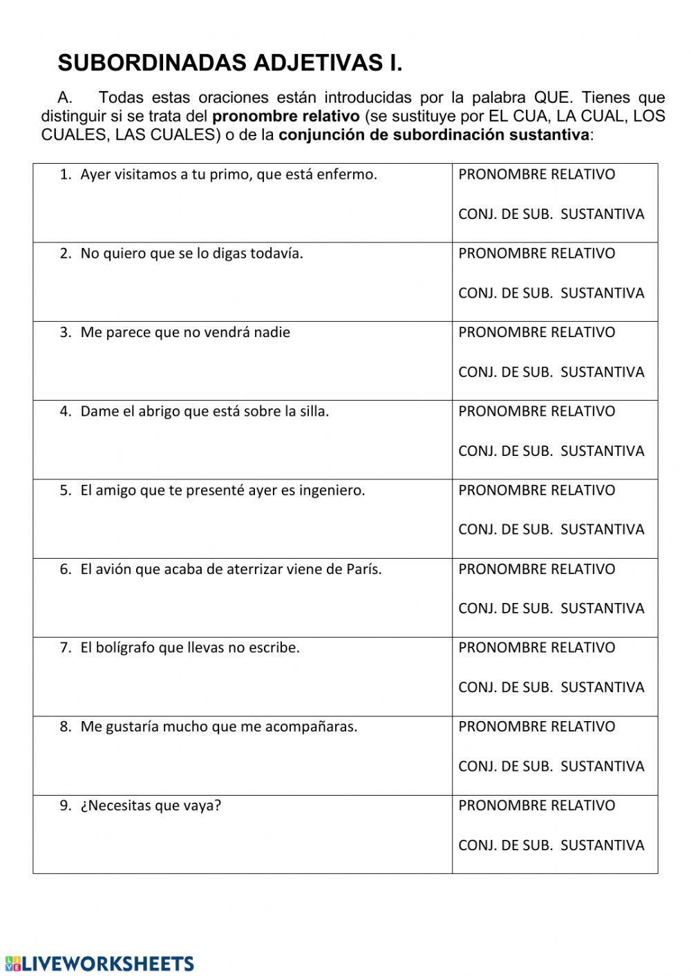 Subordinadas adjetivas 1