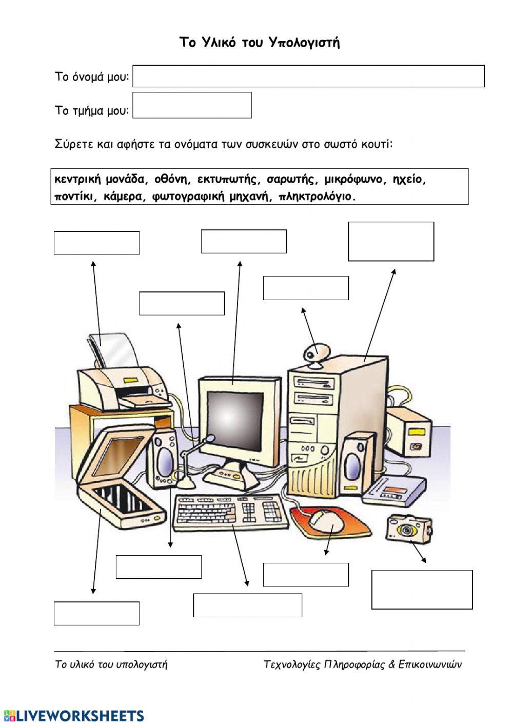 Computer Hardware worksheet | Live Worksheets