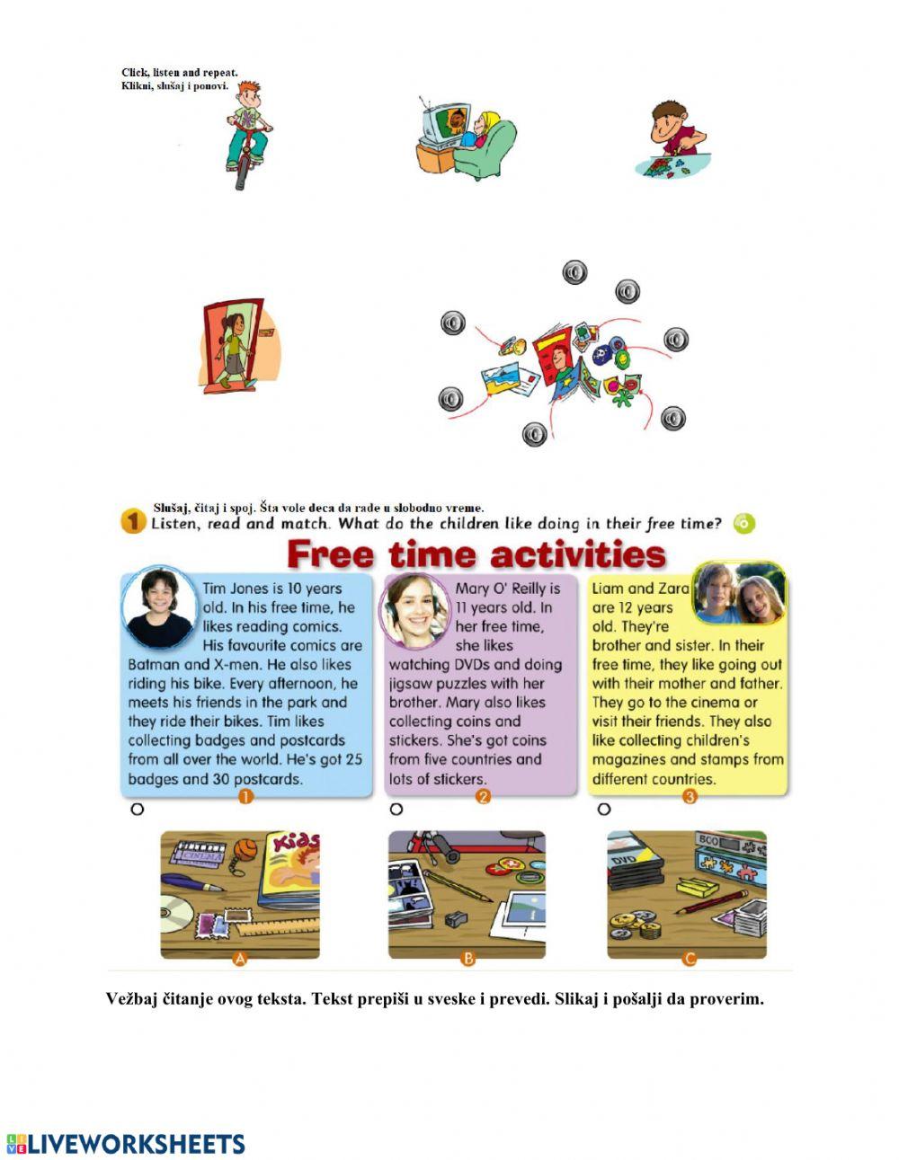 Free time activities