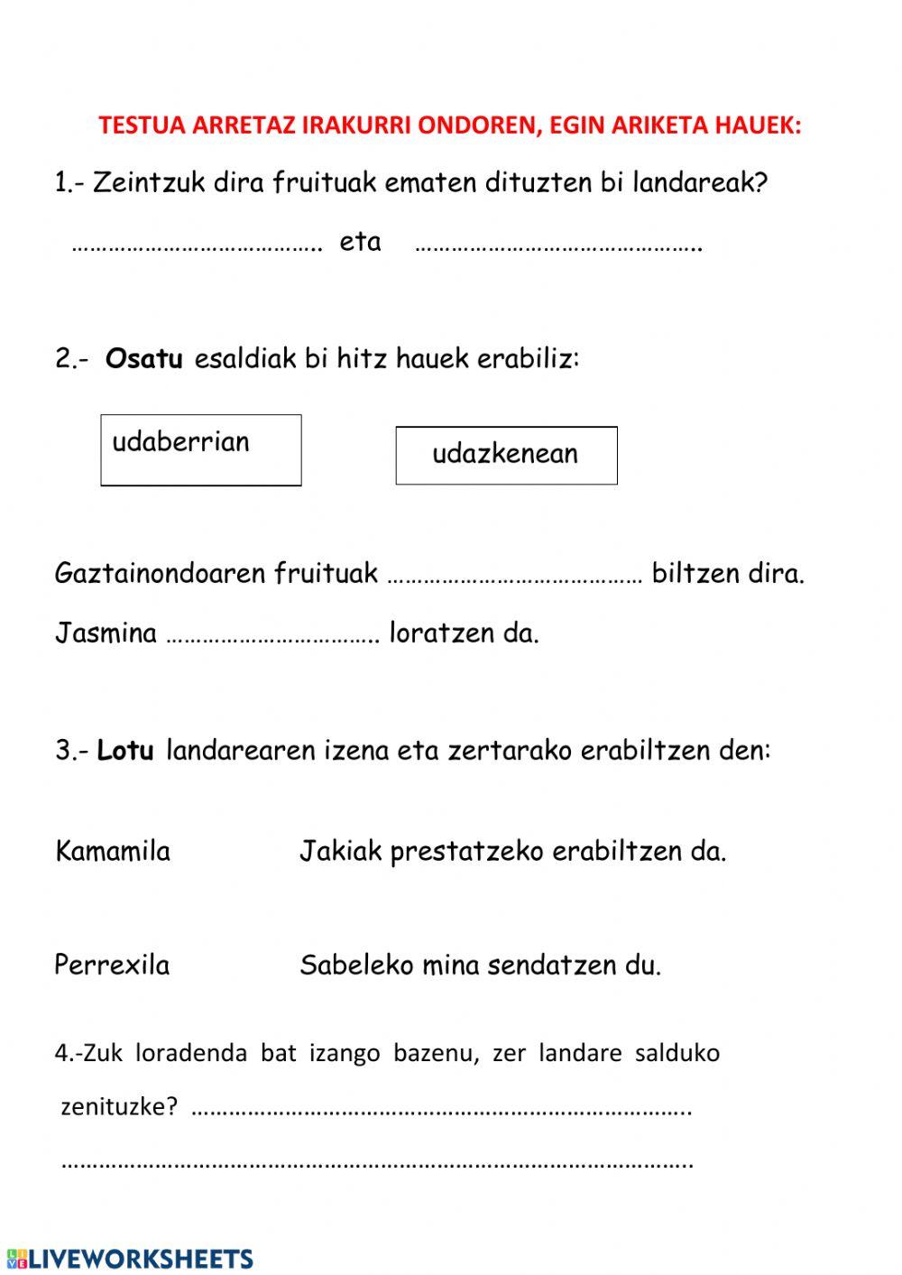 Arretaz irakurri  eta erantzun