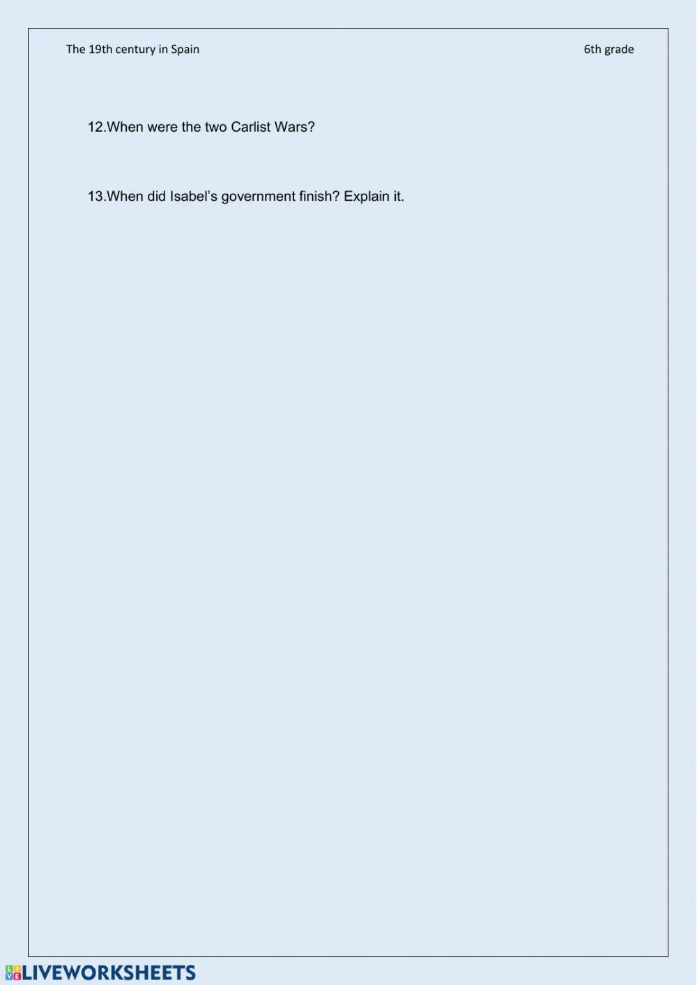 The 19th century in Spain