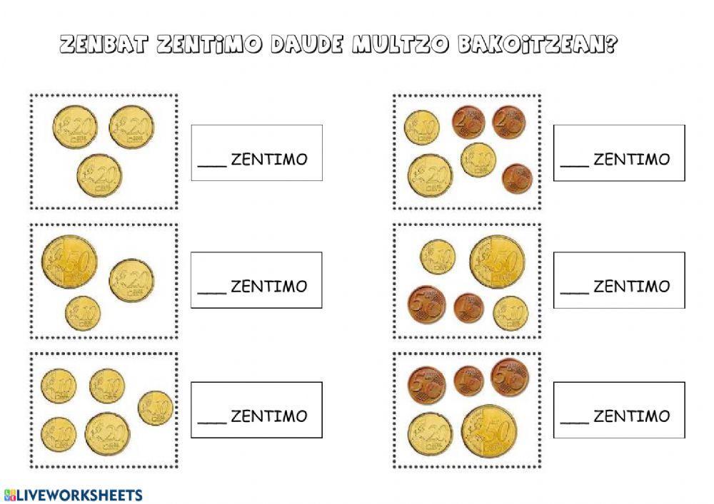 Zenbat zentimo daude 1 Zenbat zentimo daude 1