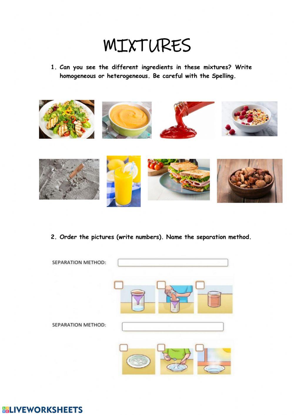 Mixture And Solution Quiz Worksheet Live Worksheets, 58 OFF