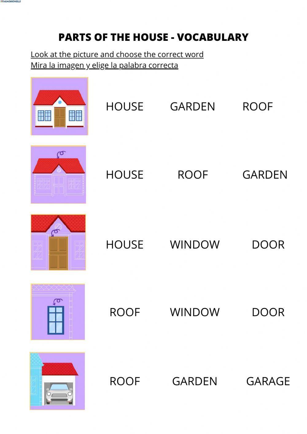 Parts of the house vocabulary