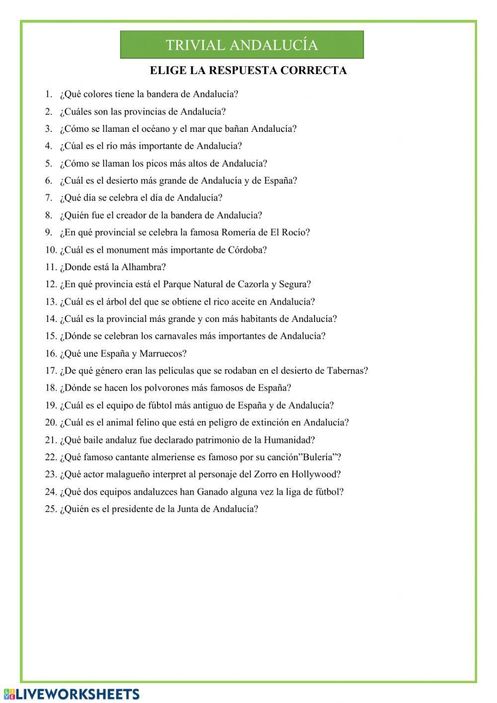 Quiz Andalucía Quiz Andalucía