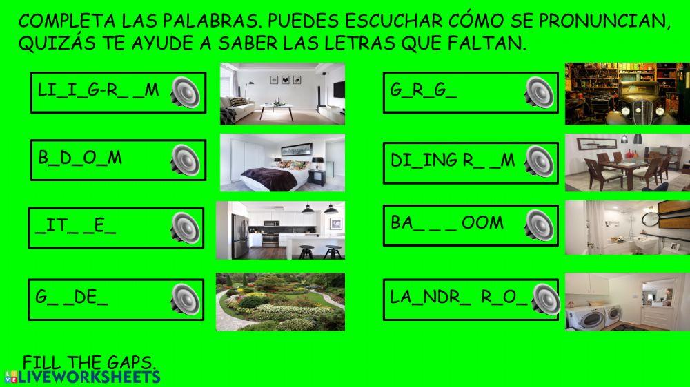 Fill the gaps (Parts of the house)