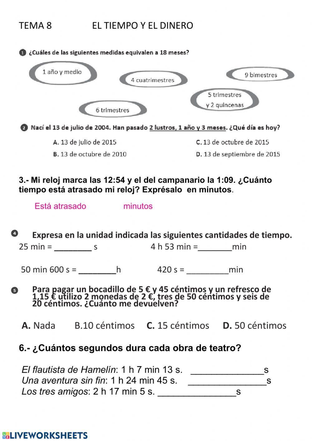El tiempo y el dinero. EV