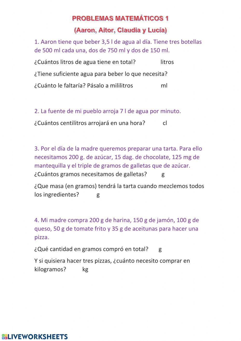 Problemas matemáticos 1