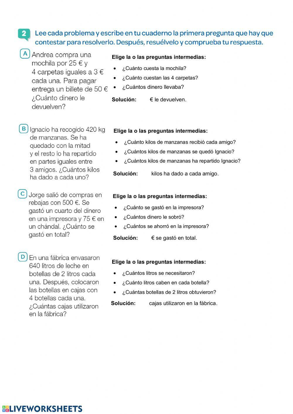 Problemas preguntas intermedias