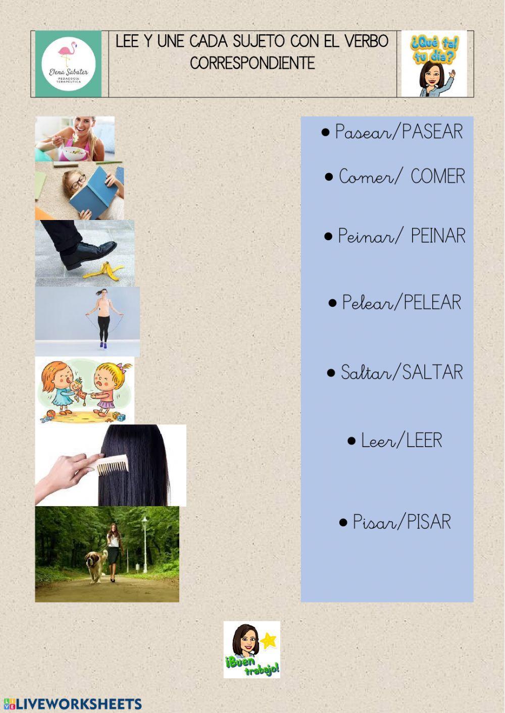 Une la imagen con el verbo