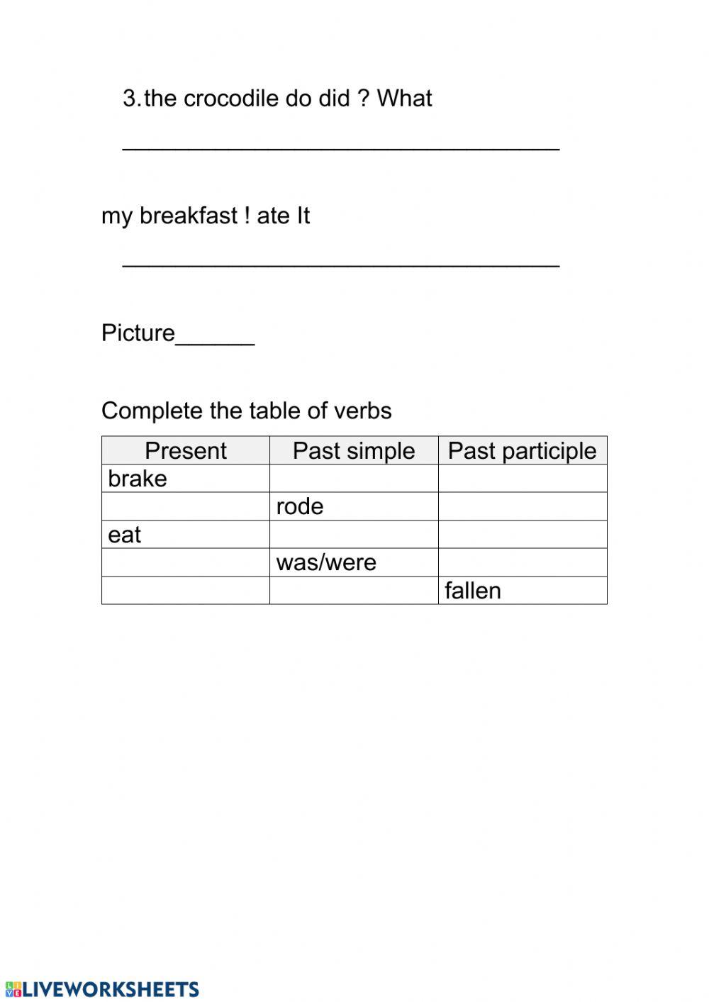 Present perfect-simple past