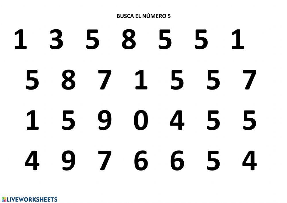 Busca el número 5