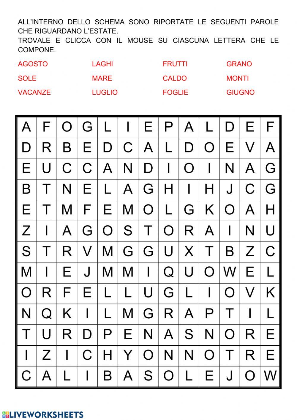 Le parole dell'estate