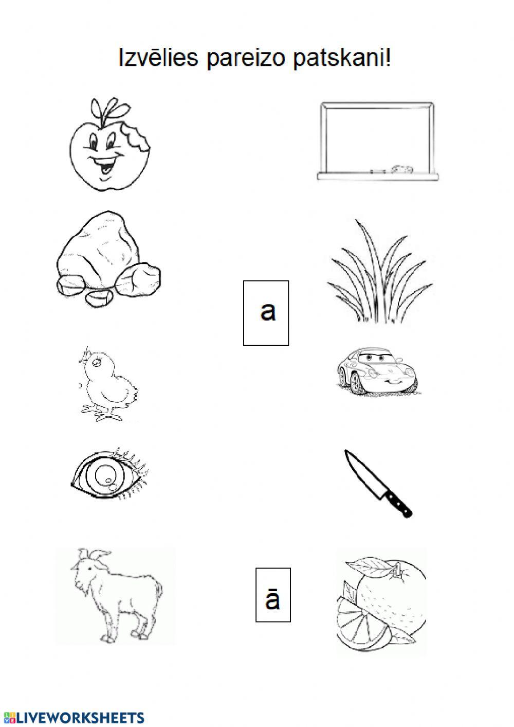 1 klase - patskaņu diferencēšana