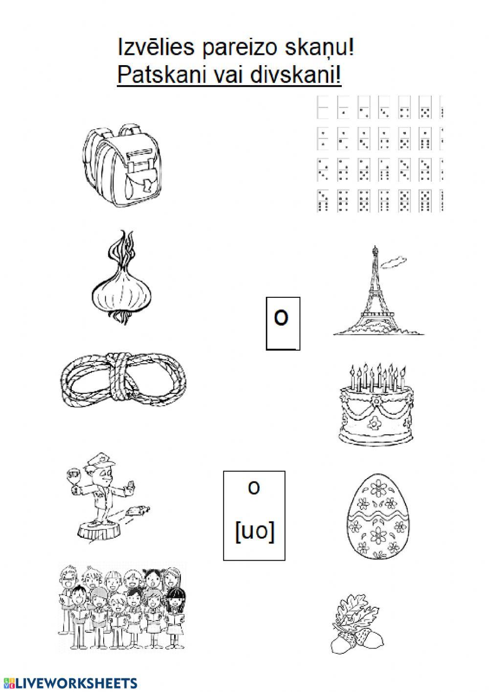 1 klase - patskaņu diferencēšana