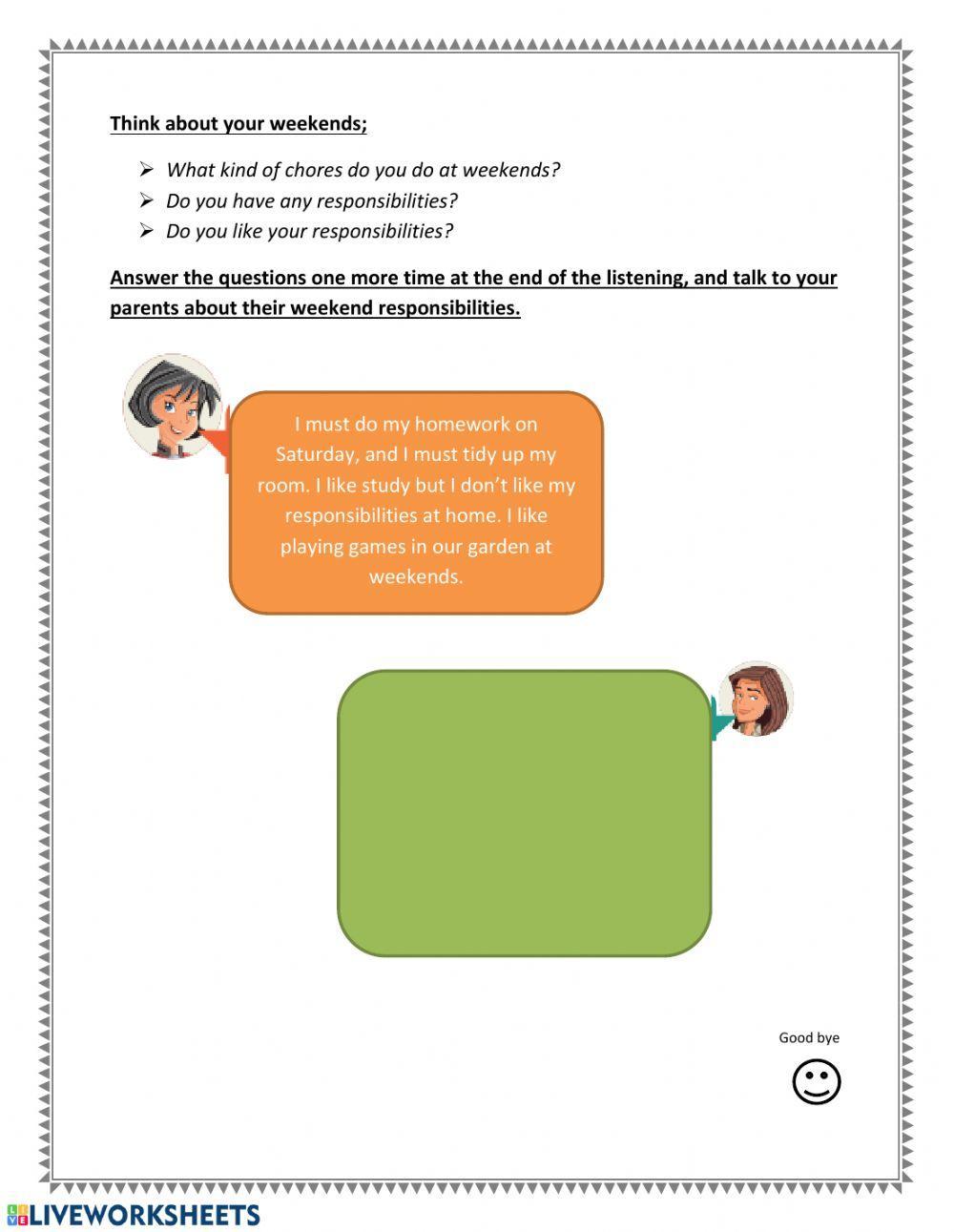 Household chores listening