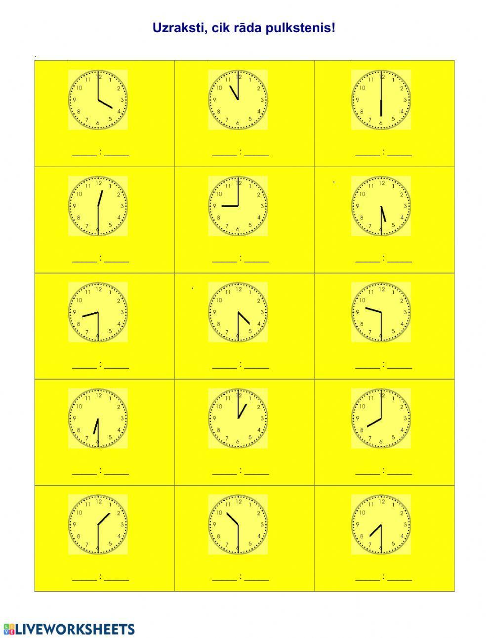 Laika nolasīšana līdz pusstundai