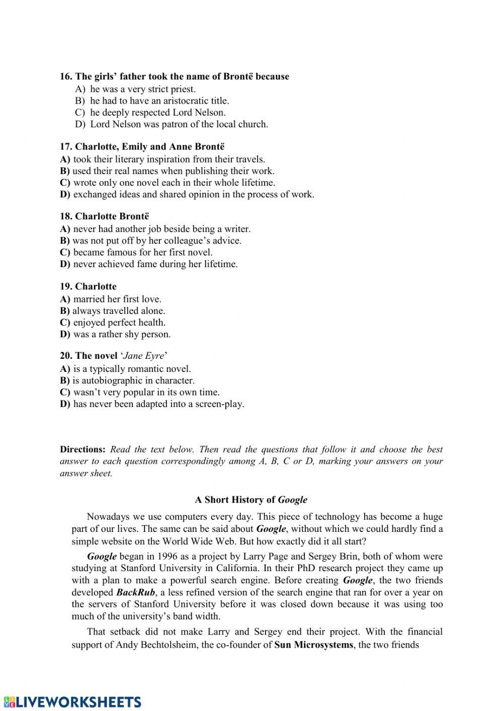 State exam practice test 12 - 2012