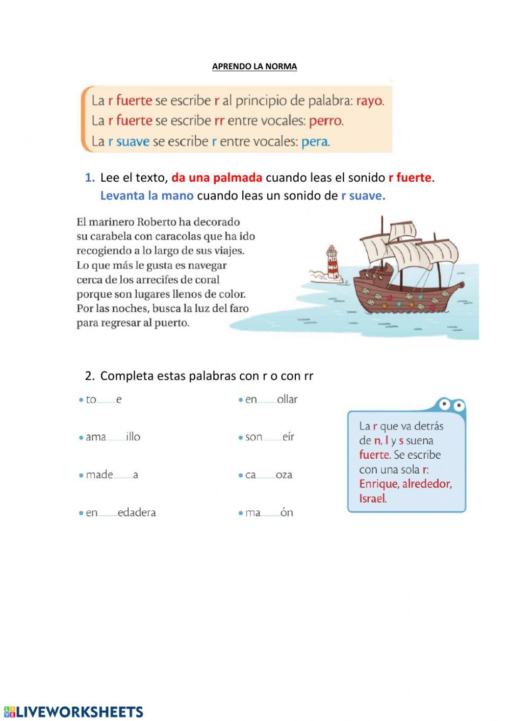 Aprendo la norma: el sonido r suave y r fuerte