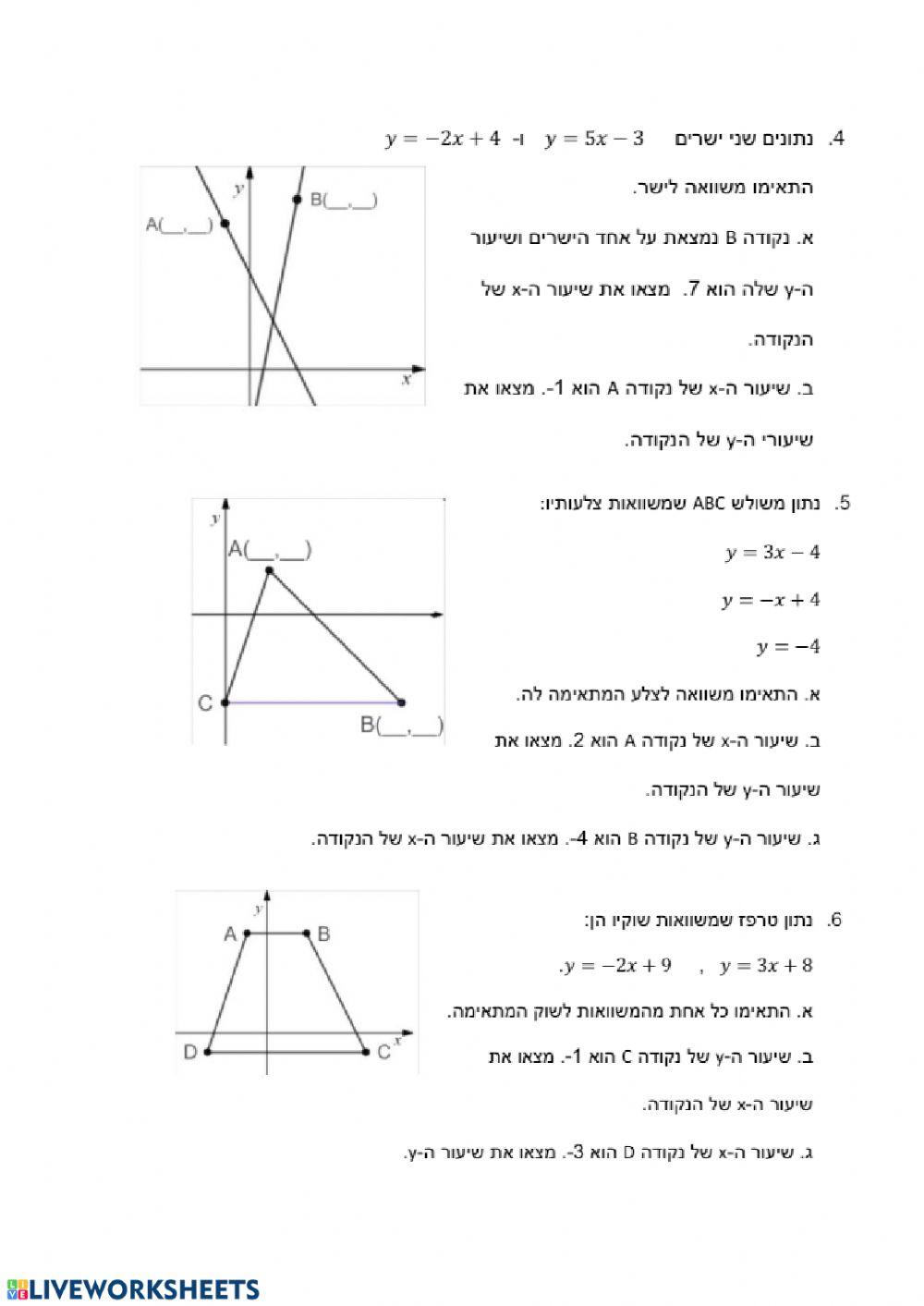 נקודות על הקו הישר