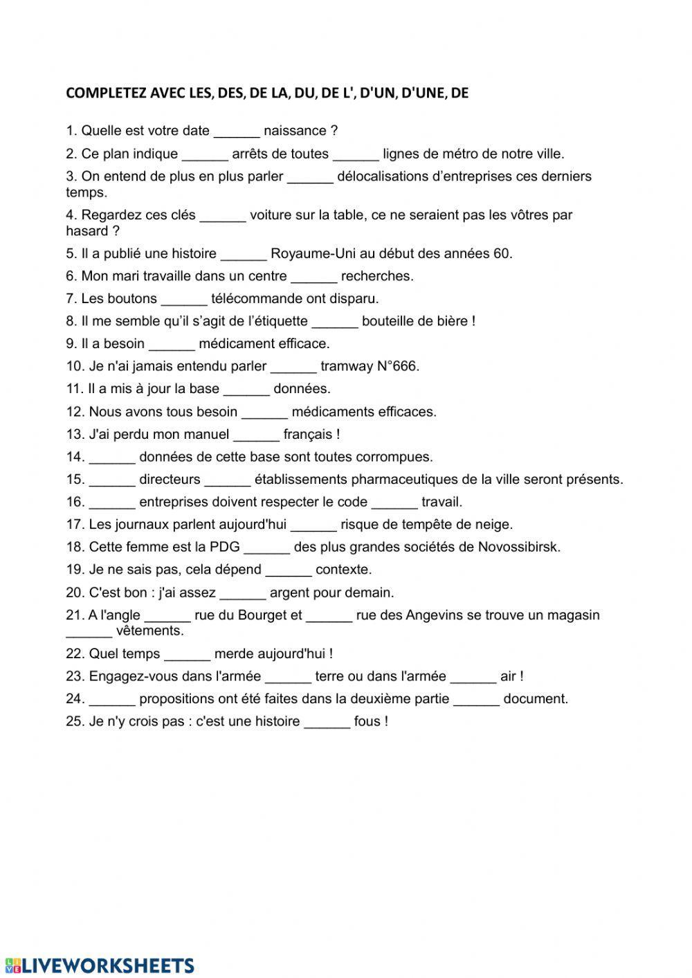 Difficile les articles 