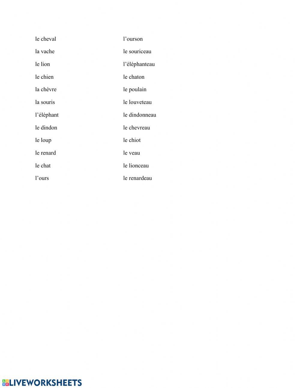 Les animaux