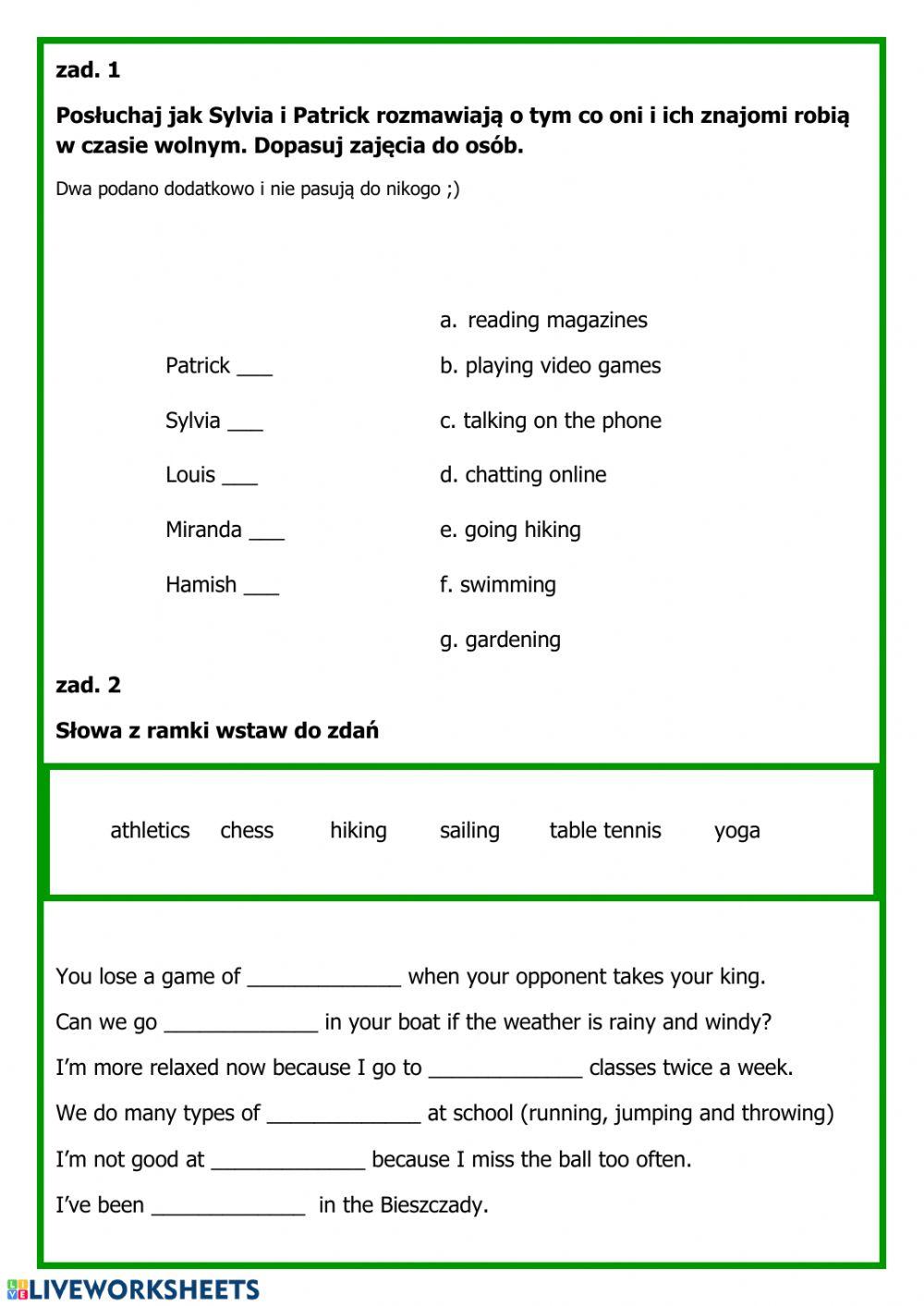 TEEN EXPLORER - unit 7 SKILLS WORK