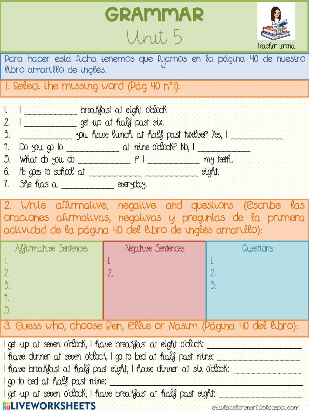 Daily Routines Grammar