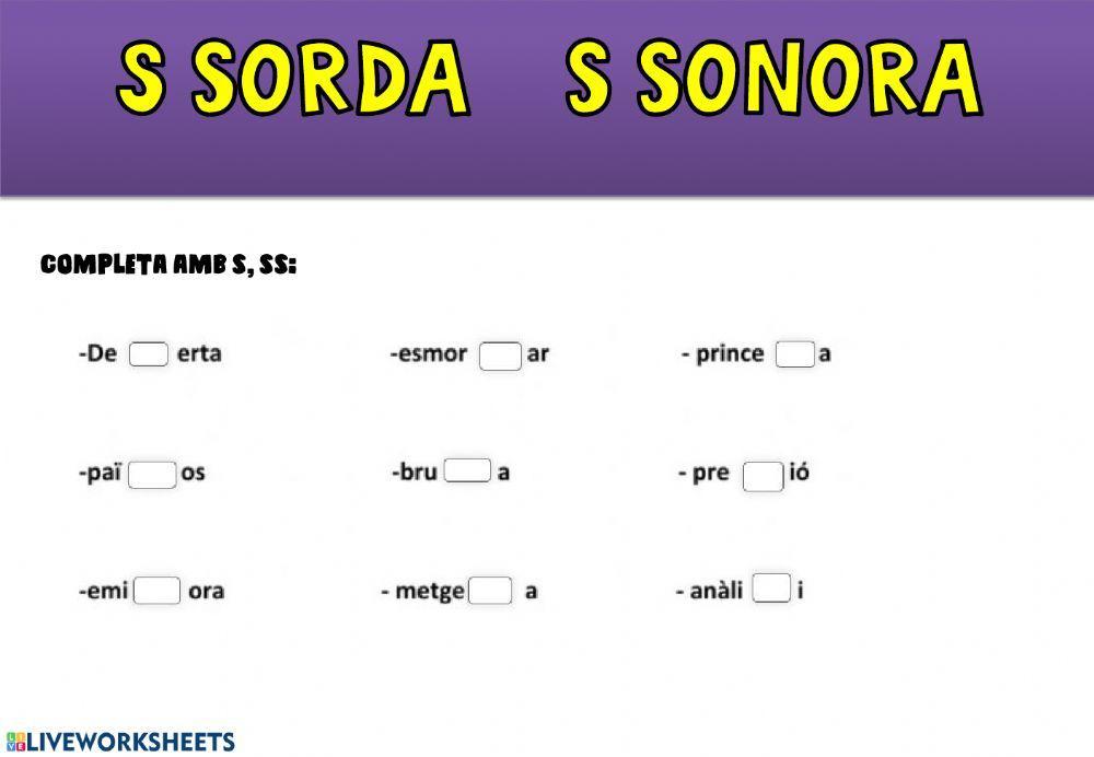S sorda s sonora
