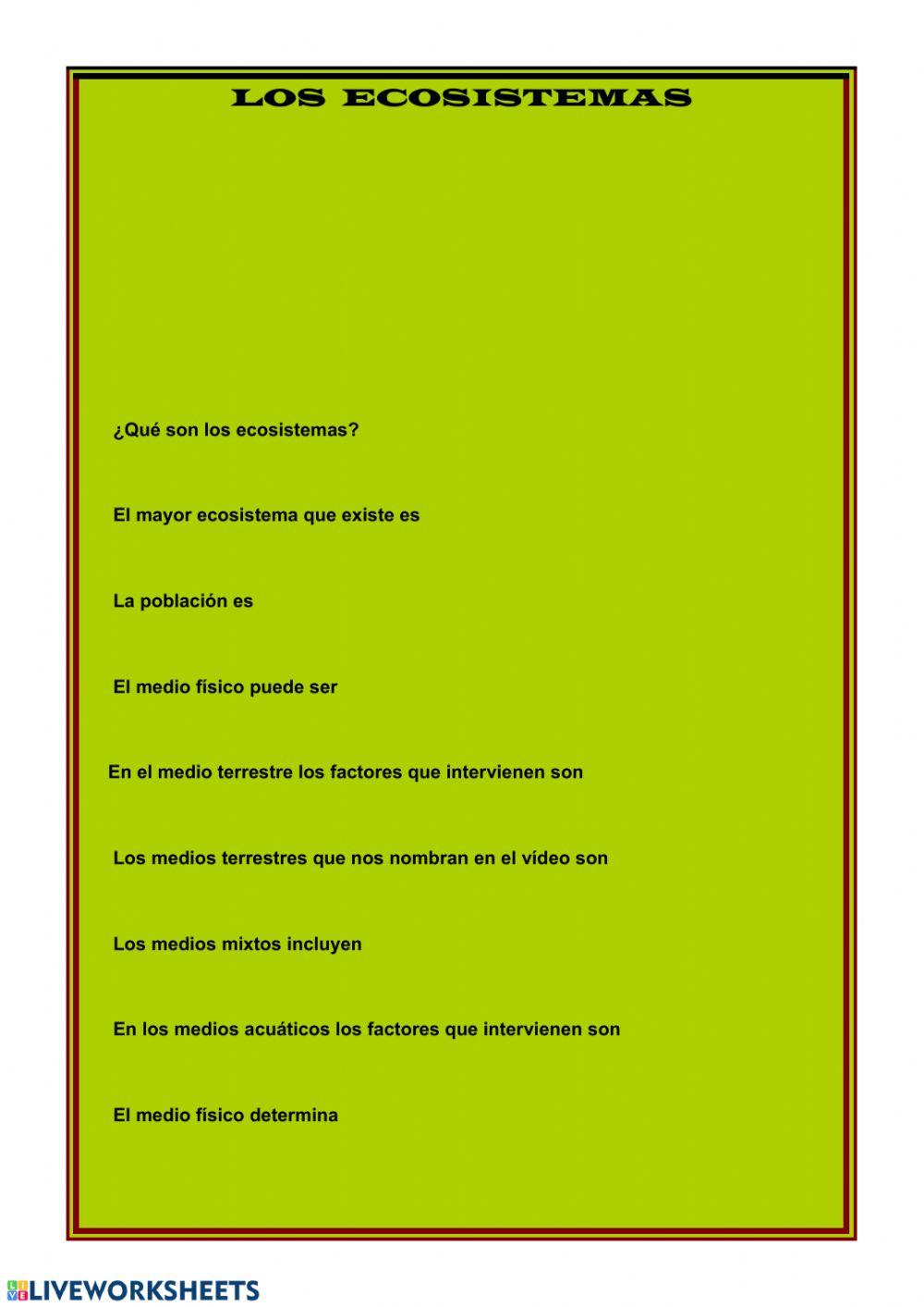 Ecosistemas Ecosistemas