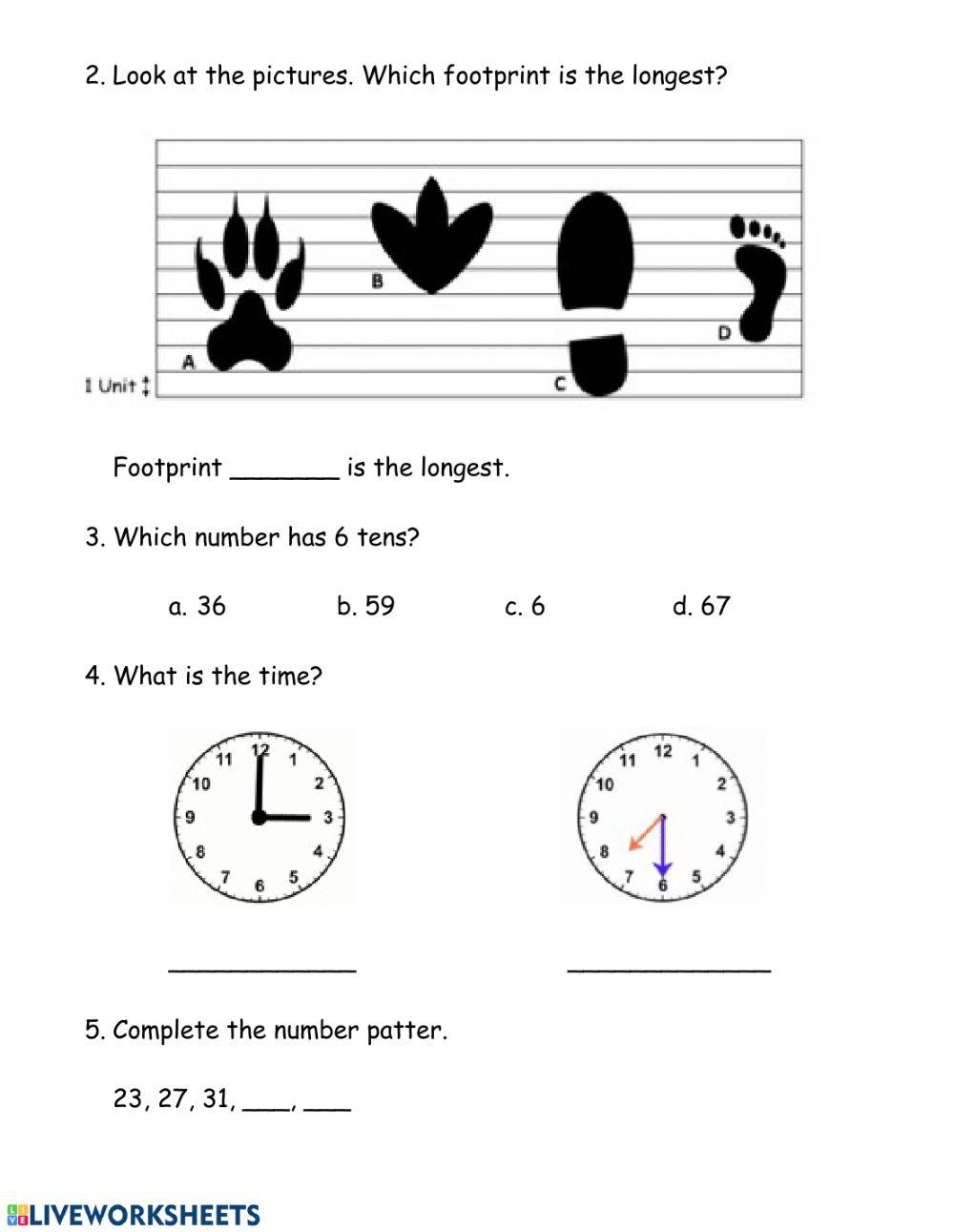 Math review worksheet | Live Worksheets
