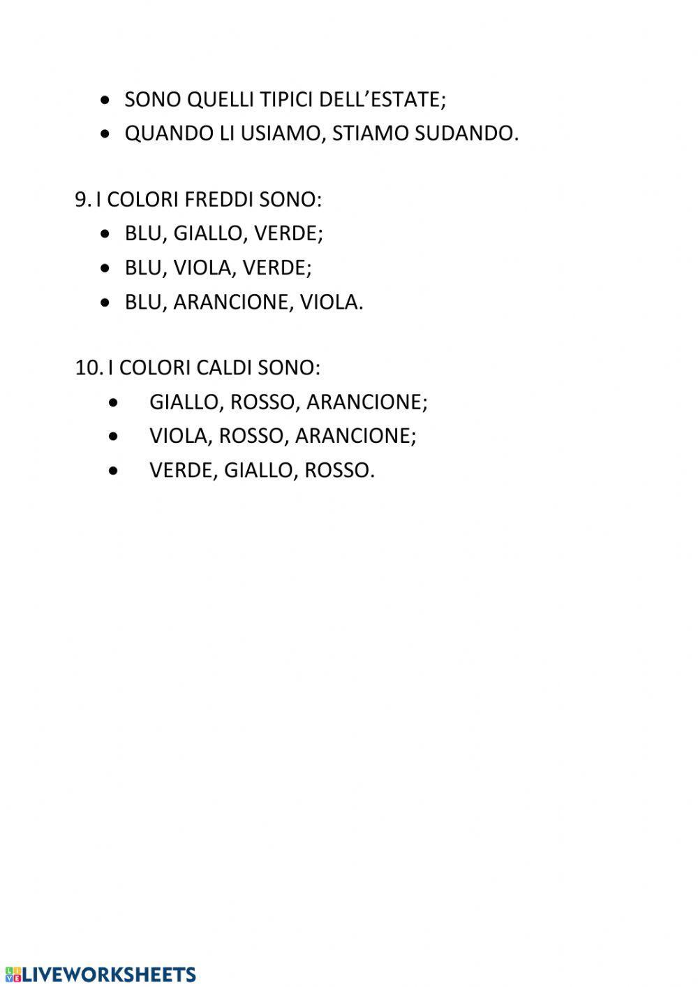 Colori caldi e freddi