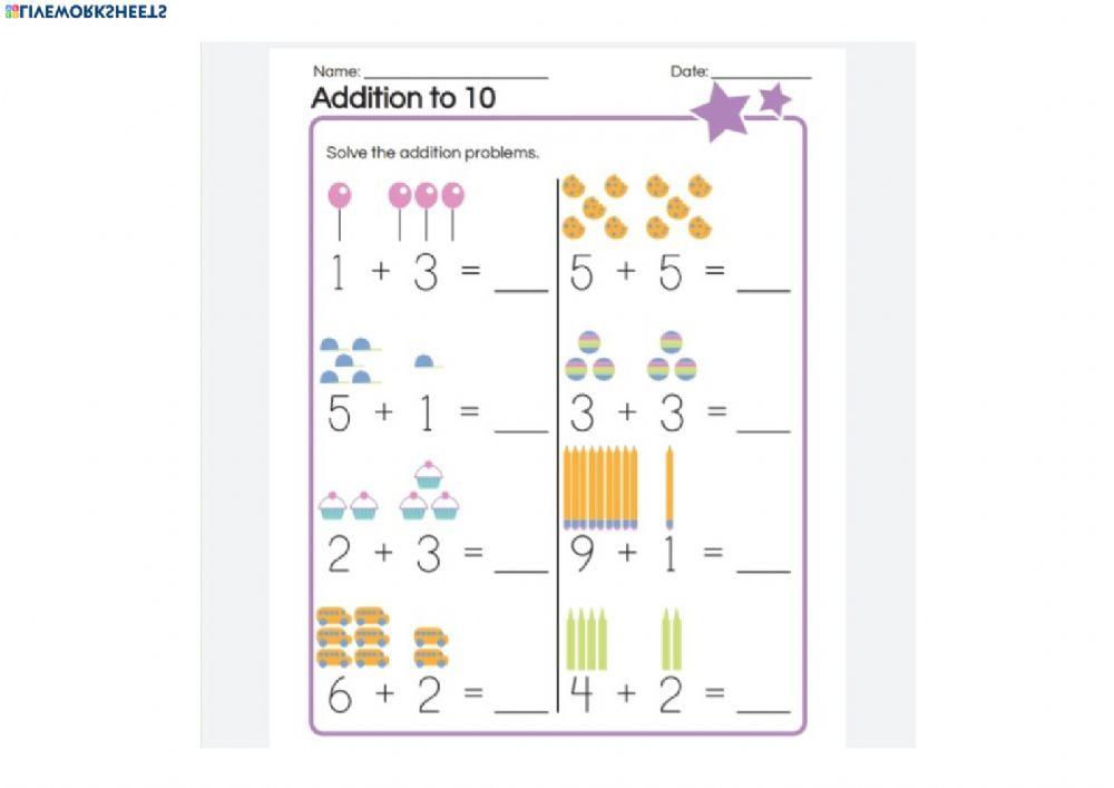 Addition practice exercise | Live Worksheets