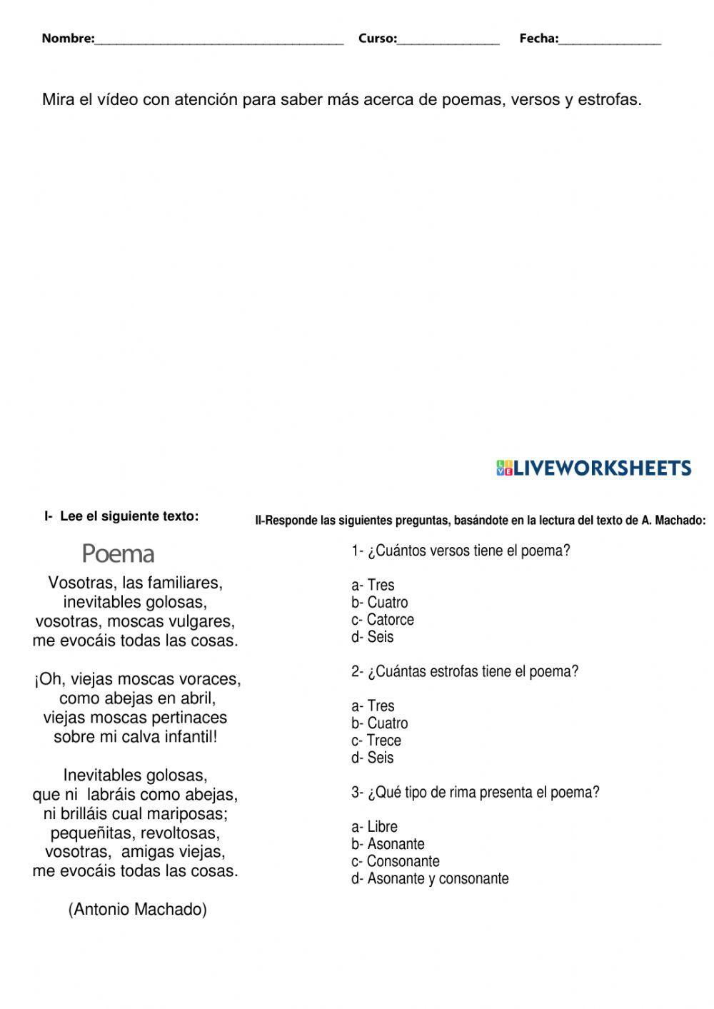 Poemas:versos y estrofas