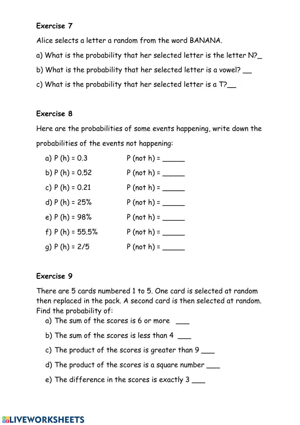 Probabilities Revision