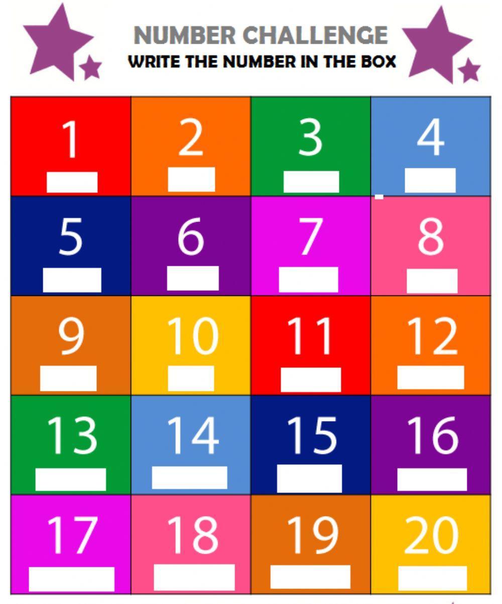 CHALLENGE: Numbers from 1 to 20