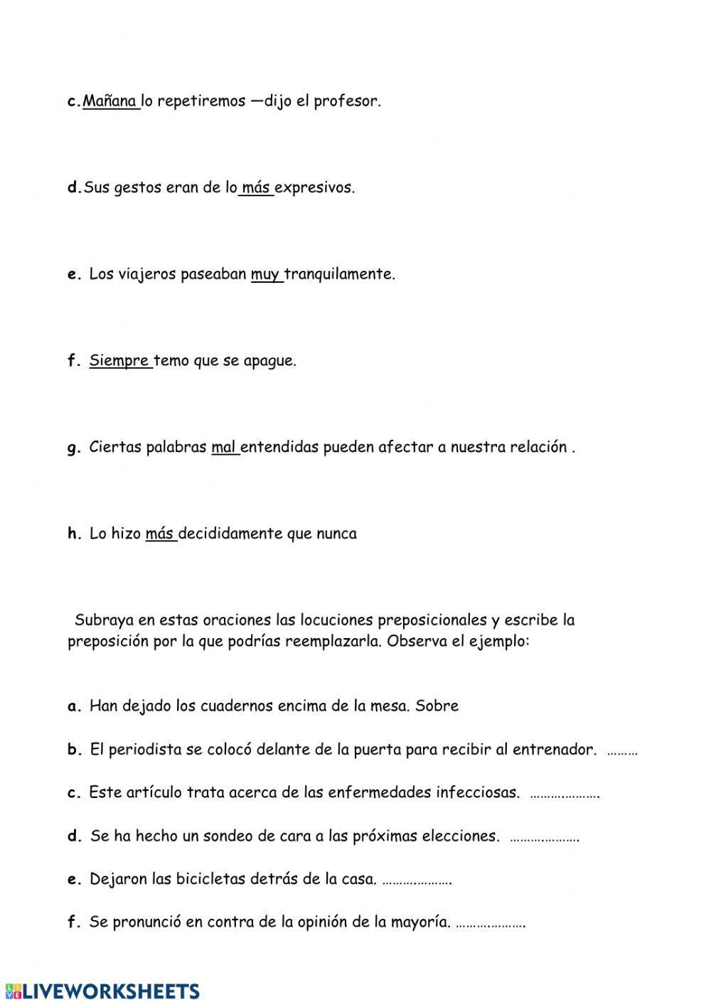 Adverbios,preposiciones , conjunciones e interjecciones