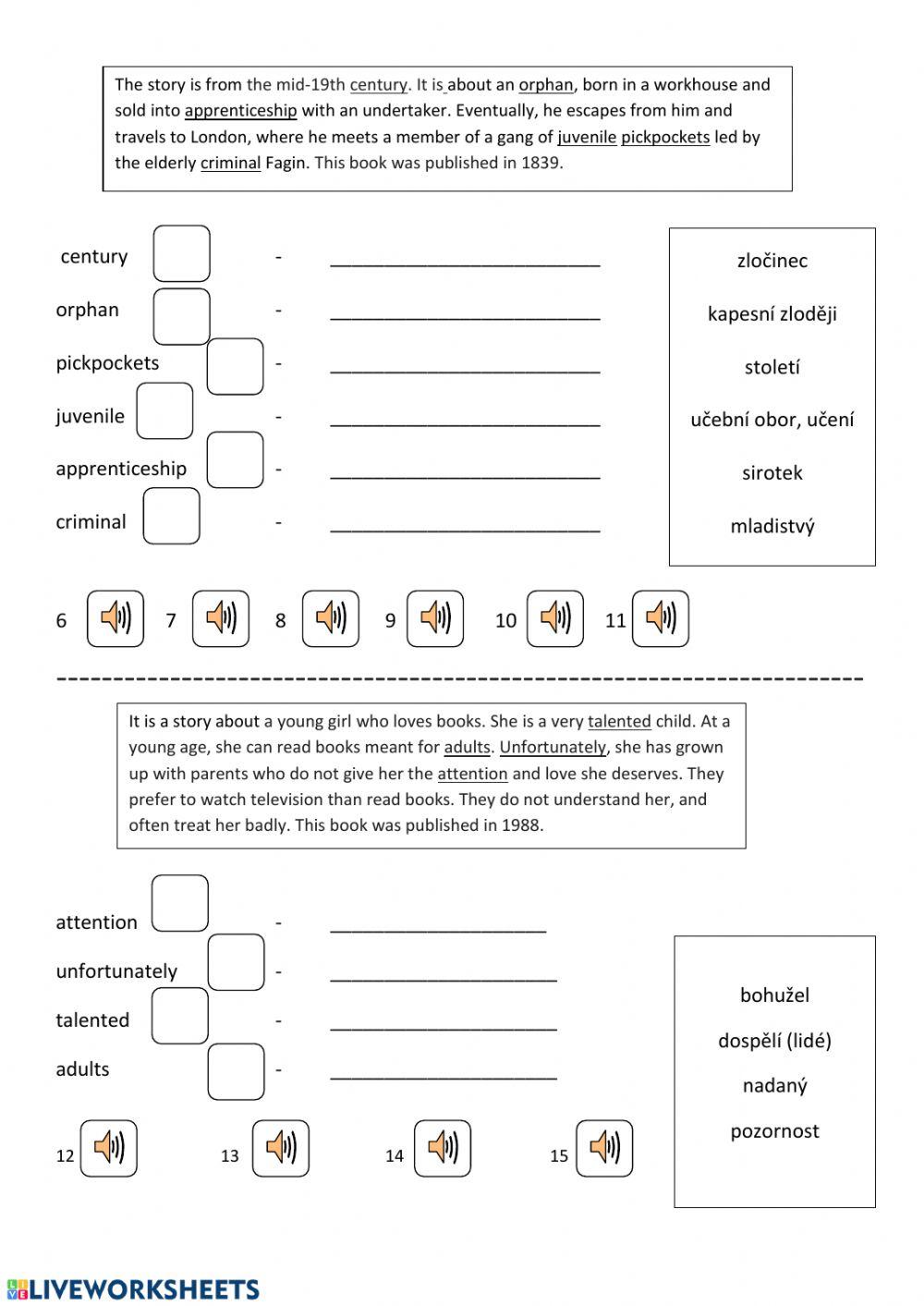 English literature - Useful vocabulary