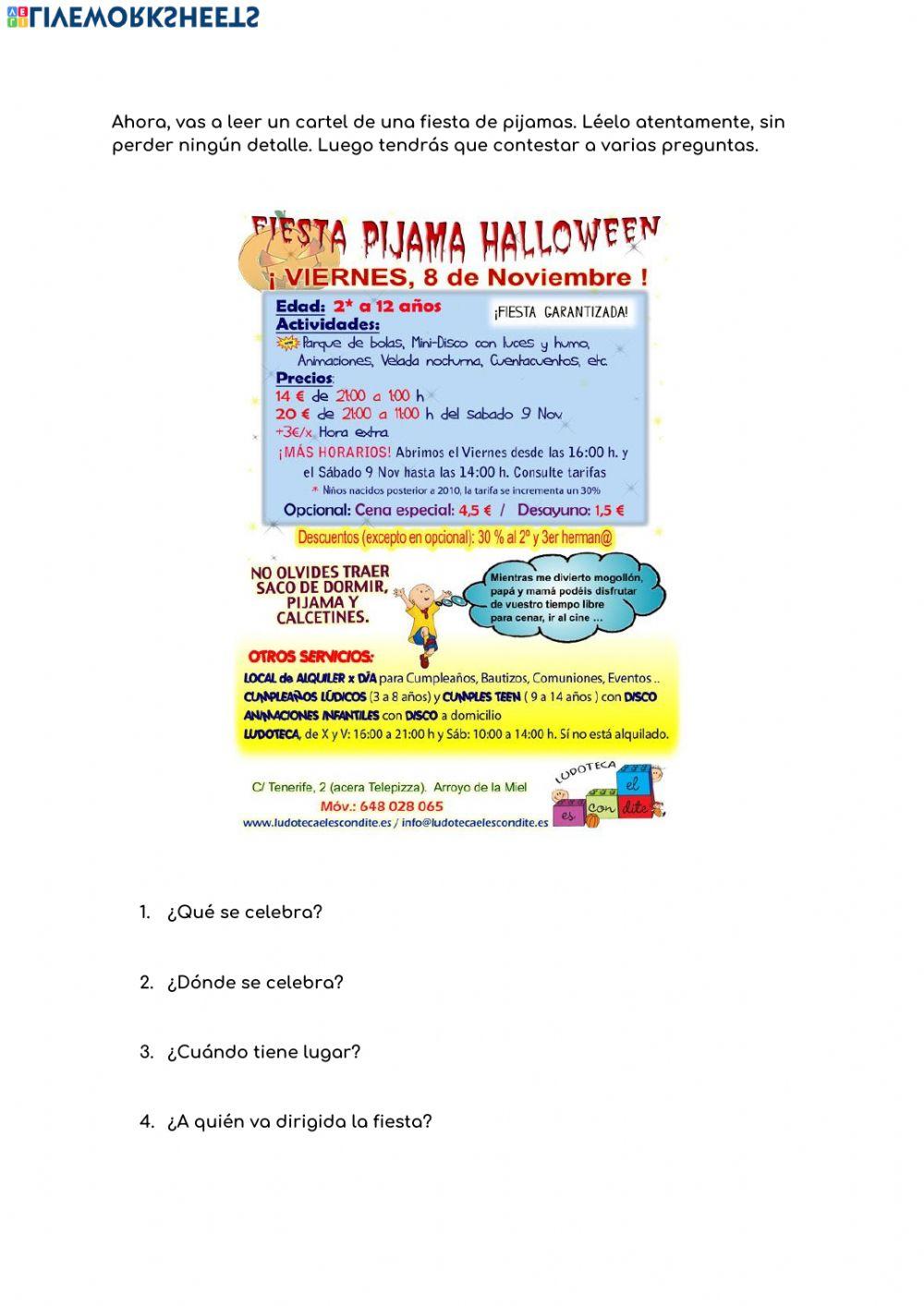 Comprensión lectora: cartel