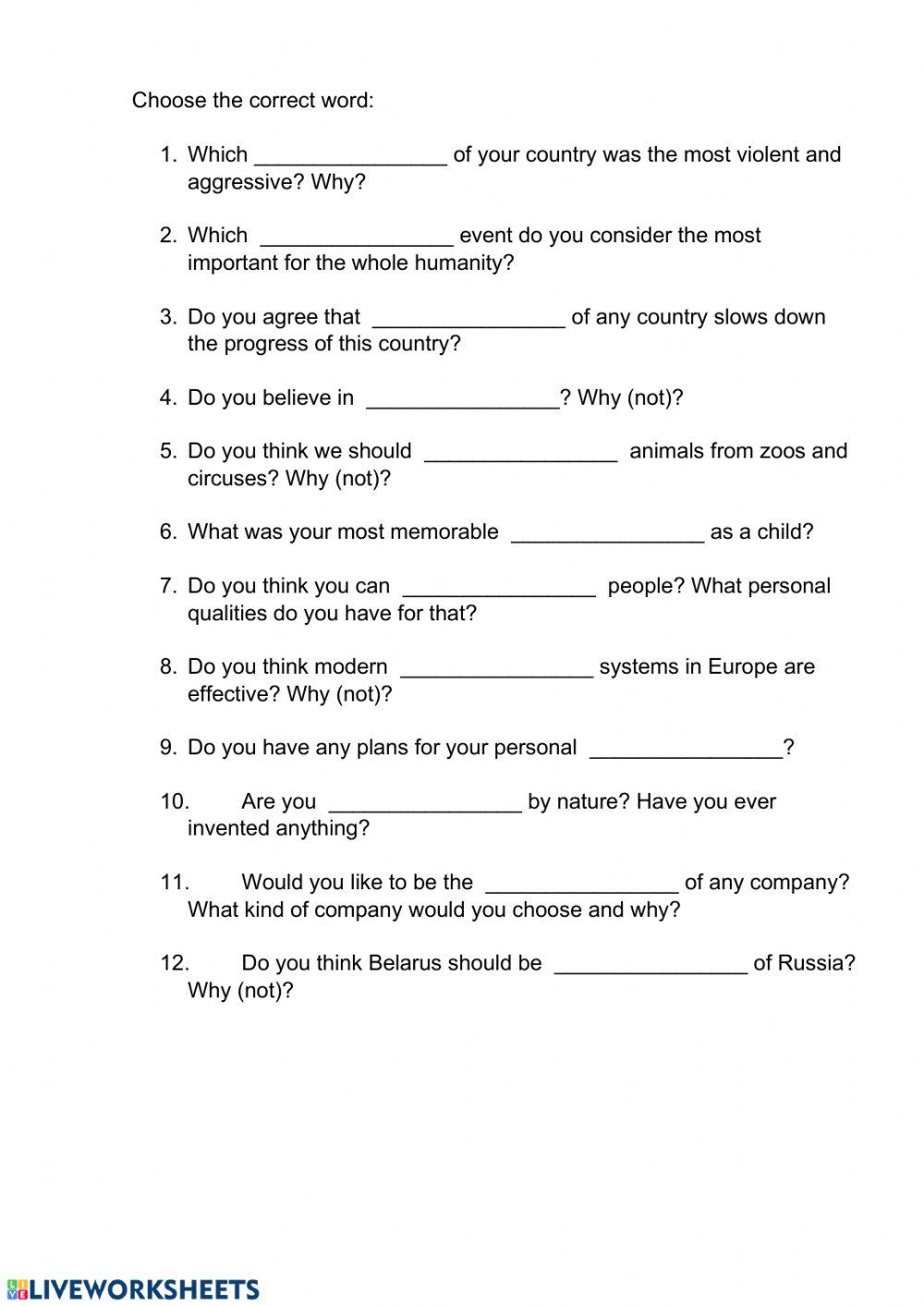 vocabulary bank history unit 9 questions