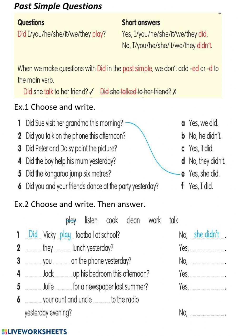 Past Simple Questions