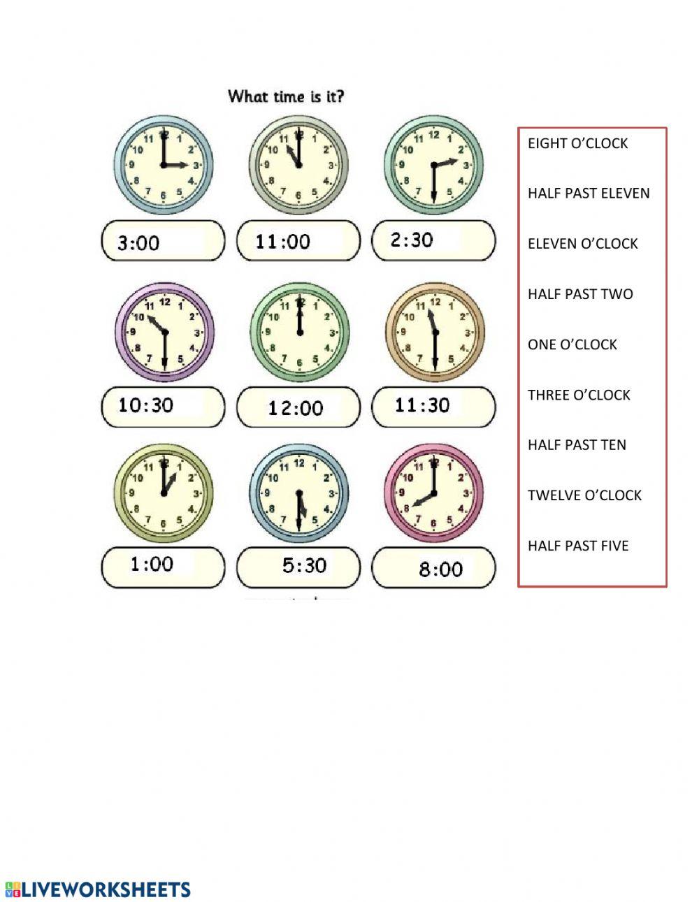 What is it exercises. What time is it exercises. what time is it. time english exercises.