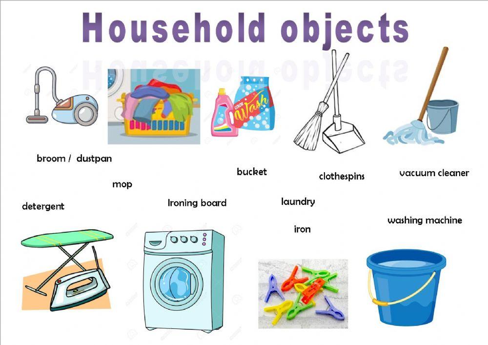 Household objects interactive exercise