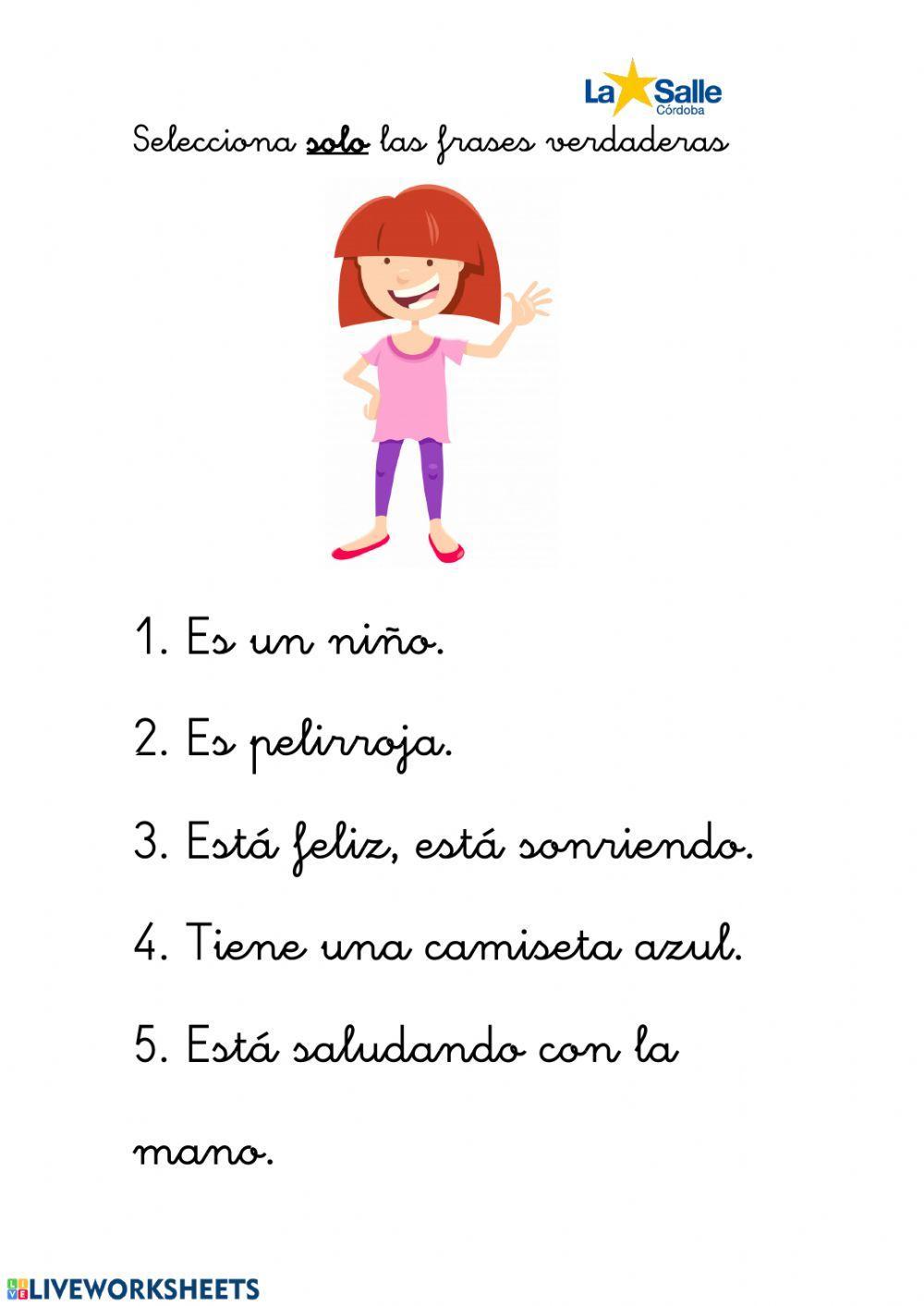 Lectura comprensiva de frases 2 Lectura comprensiva de frases 2