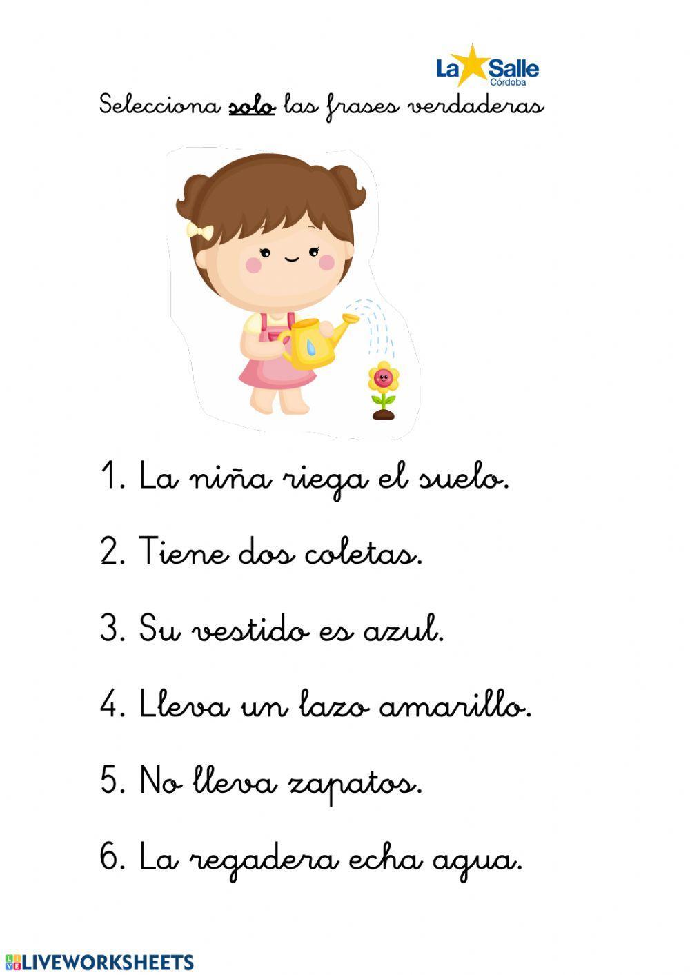 Lectura comprensiva de frases 3 Lectura comprensiva de frases 3